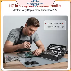 Bộ tuốc nơ vít chính xác POWER 115 trong một với nhiều mũi từ tính và tay cầm chống trượt Hoàn hảo cho điện thoại Sửa chữa máy tính xách tay tại nhà Các dự án DIY.