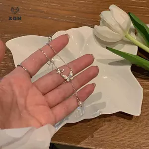 Thời Trang Sáng Bóng Cá Tính Bướm Nelace Dành Cho Nữ Bé Gái Lãng Mạn sel Xương Đòn Dây Chuyền Trang Sức Cưới Phụ Kiện Quà Tặng [Mina]