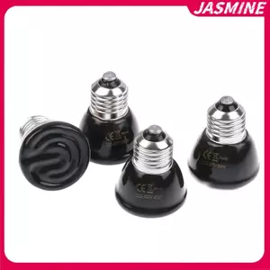 JASMINE 1Pc 220-240V Đèn sưởi hồng ngoại xa Gốm E27 Bóng đèn sưởi thú cưng Brooder Chiens Rùa Thằn lằn Bò sát 20-80W JASMINE