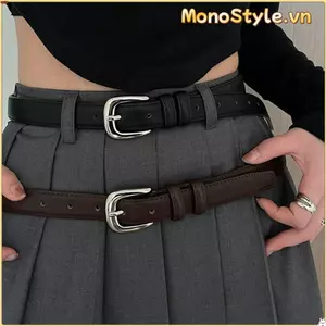 Thắt lưng da PU MONOSTYLE, Thắt lưng mỏng khóa chốt đa năng thời trang, Thắt lưng hợp thời trang dành cho nữ