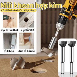 Mũi khoan bản lề THEHOMECO, Mũi khoan ba mũi 10-25mm, Máy cắt lỗ cacbua vonfram hai lưỡi