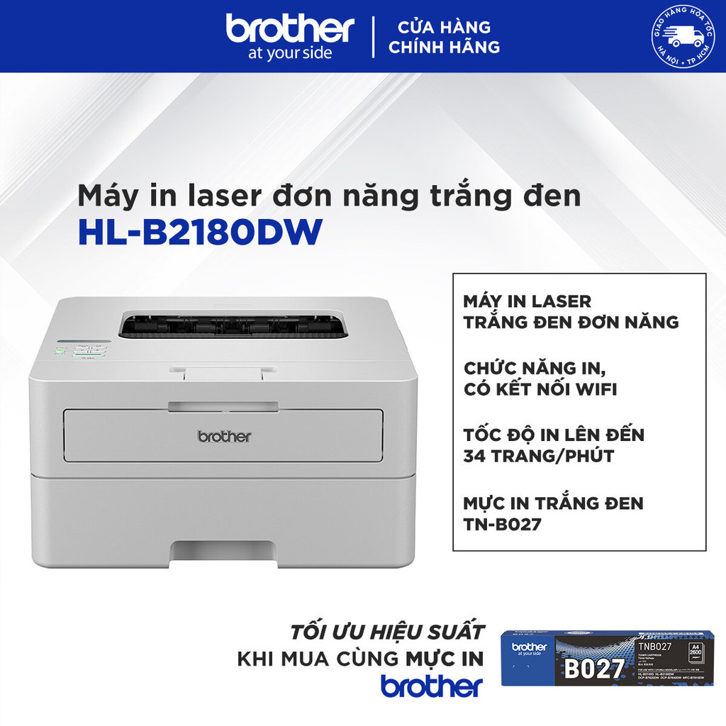 [Số lượng có hạn] Máy in laser đơn năng Brother HL-B2180DW | BigBuy360 - bigbuy360.vn