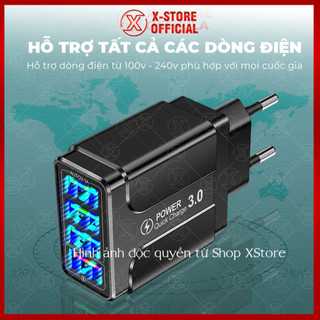 Củ sạc 4 cổng USB sạc nhanh QC 3.0, adapter sạc nhiều thiết bị, sạc cho điện thoại, máy tính bảng - CS4C