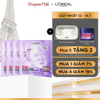 Mặt nạ thạch Glass Skin Hydrogel Glow cấp ẩm sâu, da căng mịn mướt, hiệu ứng chỉ sau 90 phút L'Oreal Paris