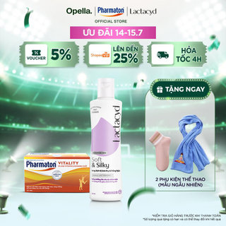 Bộ 1 Thực Phẩm Bảo Vệ Sức Khỏe Pharmaton Vitality Dạng Vỉ Hộp 50 Viên + DDVS Phụ nữ Lactacyd Soft & Silky 250ml