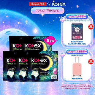 Combo 2/Combo 5/Băng vệ sinh quần Kotex Ban Đêm Thảo Dược Herbal M-L 2 miếng