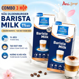 Sữa Oldenburger Barista Milk 1% Béo Hộp 1L, Béo Ngậy, Tạo Bọt Mịn, Chuẩn Pha Chế (Date T9/2026)