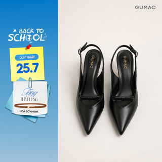 Giày Cao Gót Nữ GUMAC Mũi Nhọn Đính Nơ Gót 5cm Tôn Dáng Dễ Phối Đồ Phù Hợp Đi Làm Đi Tiệc GG06027
