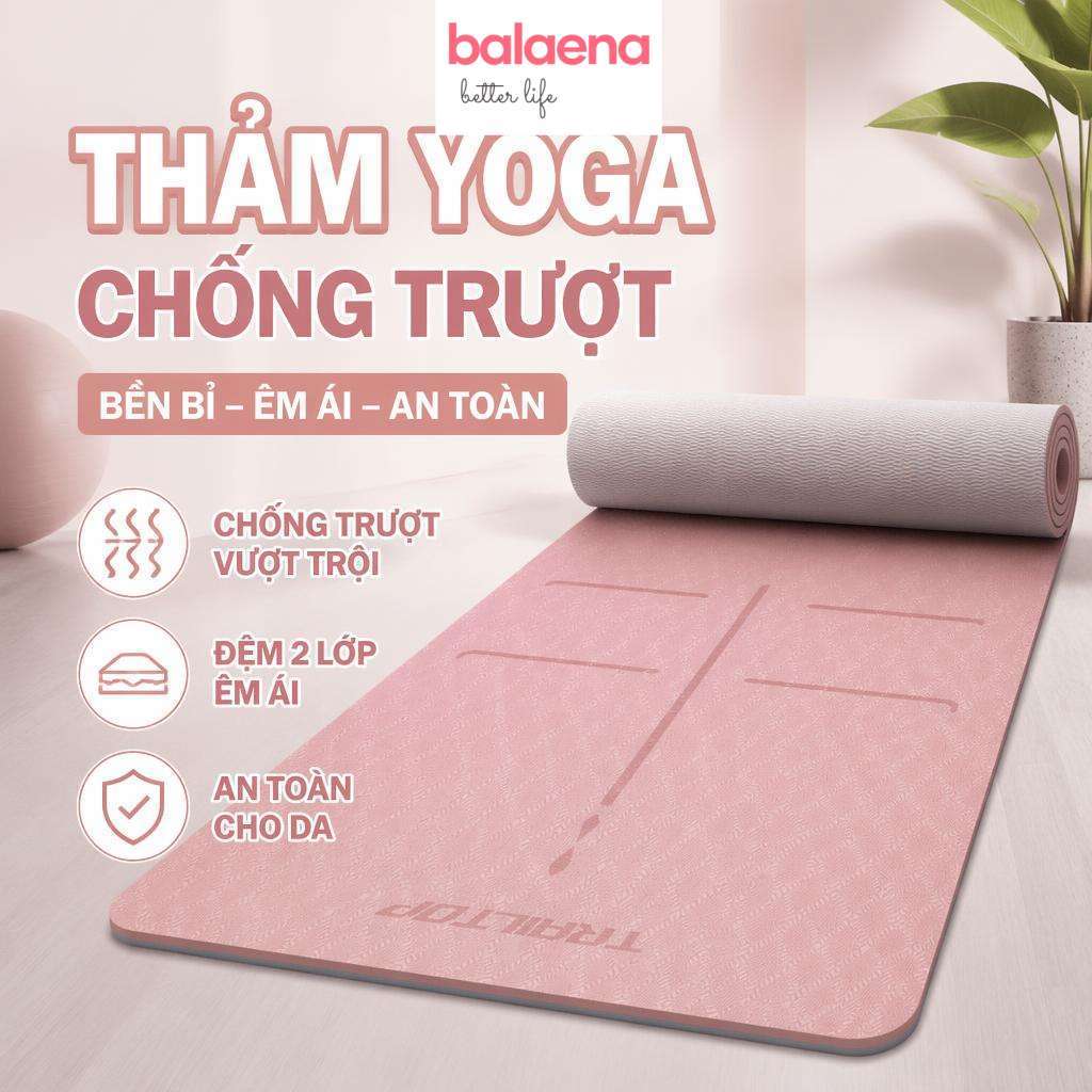 【COD】Balaena - Thảm Yoga TPE Chống Trượt Dày 6/8mm Thảm Tập Gym Pilates Thể Dục Fitness Tại Nhà