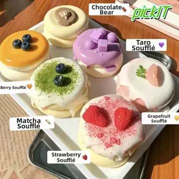 PICKITH Bóp Ngón Tay Đồ Chơi, Giảm Căng Thẳng Mini Dễ Thương Bánh Soufflé Bóp Đồ Chơi, Mô Phỏng Chocolate Phô Mai Giải Nén Đồ Chơi Cho Trẻ Em