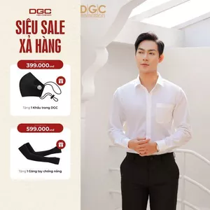 Áo sơ mi nam dài tay DGC Dáng suông Regular fit, dòng sơ mi Công sở hiện đại - SASDBC03M