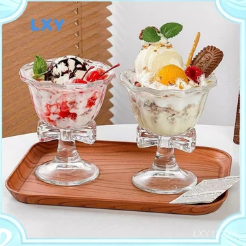 LXY Cao Cấp Nơ Cốc Kem Thạch Thủy Tinh Champagne Rượu Ngọt Cocktail Thủy Tinh Cà Phê Ly Thủy Tinh Rượu Cốc Thủy Tinh, Thủy Tinh Nước