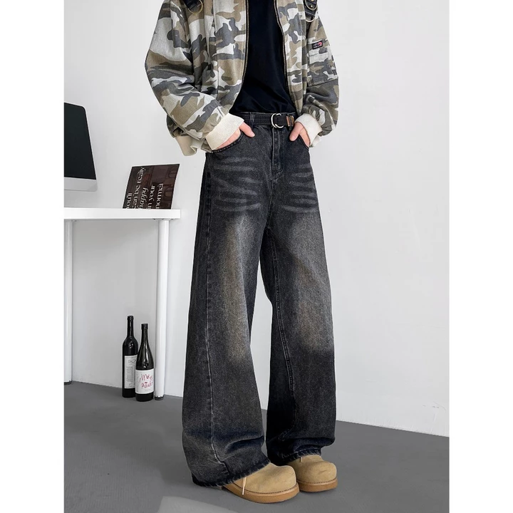 Quần Rời Nam Đen Quần Nam Quần Rộng Quần Nam Quần Denim Quần Xanh / Đen Quần Nam Phong Cách Retro Quần Rời Nam Quần Jean Rửa Nam Dạo Phố Jnco Je – 6