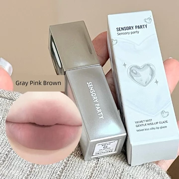 son lì không trôi chính hãng son bóng Sản phẩm mới!Xám Hồng Nâu Môi Puree Matte Matte Sinh Viên Đảng Trơn Son Bóng Không Phai Màu Khỏa Thân Son Môi Đậu Dán Màu