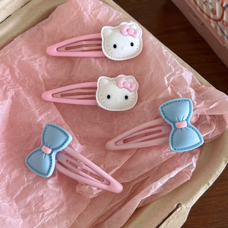 Raspberry Phong Cách Hàn Quốc Gấu Nhỏ Kitty Kẹp Tóc Nữ Hoạt Hình BB Kẹp Mũ Đội Đầu Dễ Thương Đơn Giản