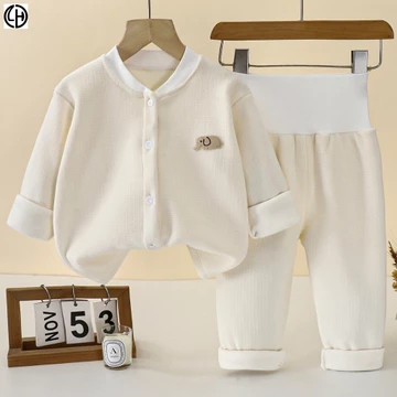 {LH} Hàng có sẵn 73 ~ 110cm Quần áo trẻ em phong cách mới Quần áo mùa thu Quần áo trẻ em Bé trai Bé gái Phù hợp với Quần áo trẻ em Lót lông cừu dày Áo len ấm áp mùa đông