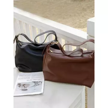 Women's Minimalist PU Leather Tote Bag – Large, for Work