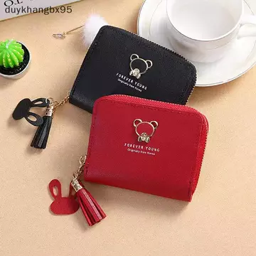 Duykha 1 chiếc Ví nữ ngắn ví mini đựng Thẻ Bỏ túi tiền xu dễ thương Ví Nữ Ví nữ dây kéo thời trang ví nhỏ cho bé gái VN