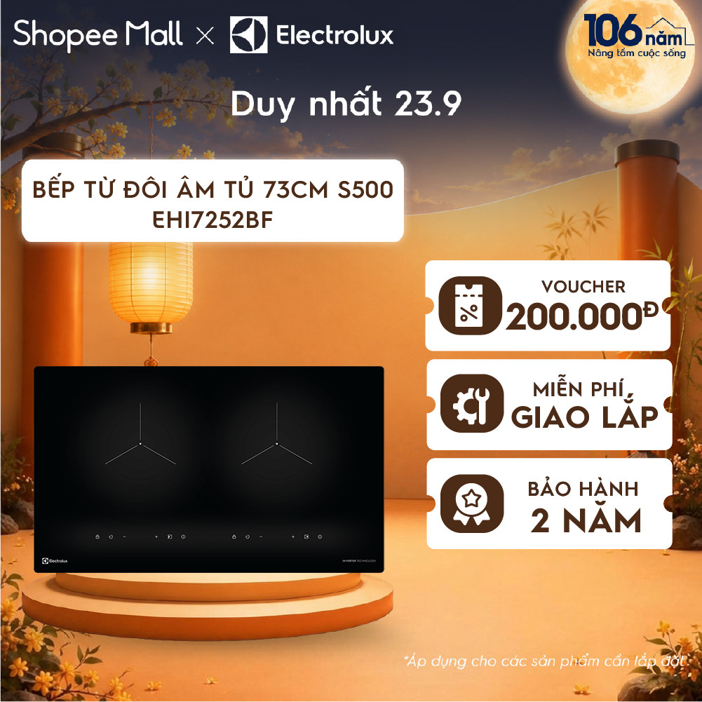 Free giao lắp + cắt đá - Bếp từ đôi âm Electrolux EHI7252BF - 5000w, Công nghệ Inverter, PowerBoost tăng nhiệt nhanh