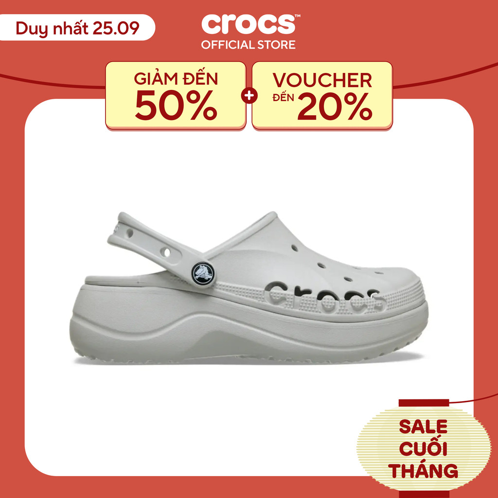 [ĐỘC QUYỀN SÀN TMĐT] Giày Clog Nữ Crocs Baya Platform - Pearl - 208186-101