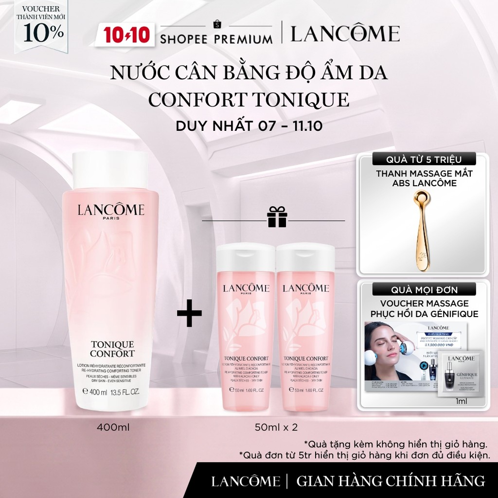 Nước Cân Bằng (Toner) Độ Ẩm Dịu Nhẹ Lancome Tonique Confort 400ml