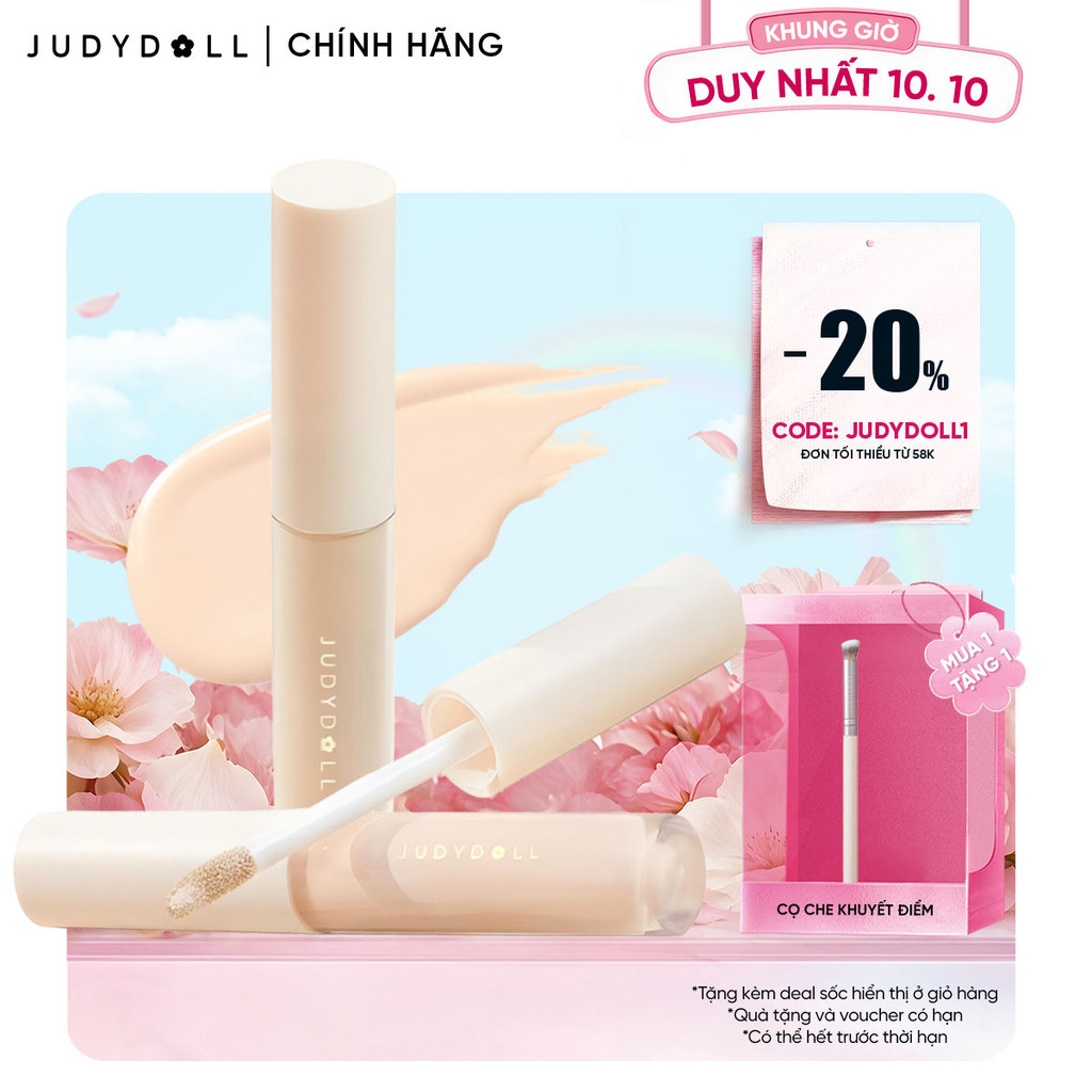 JUDYDOLL Kem che khuyết điểm Traceless Cloud-Touch Concealer Không cakey Tiệp da Lâu trôi 3.2g