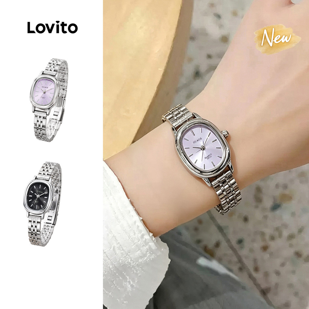 (New Arrival) Lovito Đồng hồ thạch Anh Thanh lịch Tinh xảo thiết kế kỹ thuật số Mang Phong cách Sang trọng nhẹ nhàng QWFB129FX025