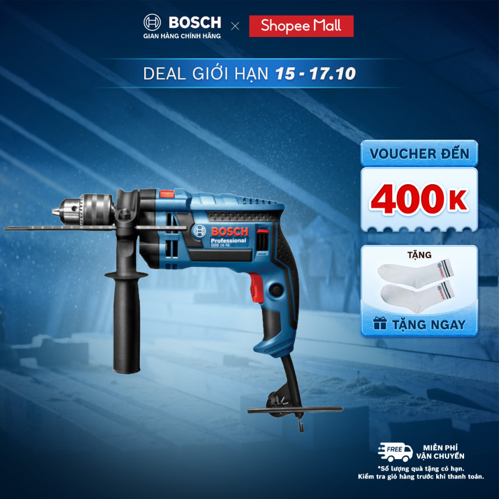 Máy khoan động lực Bosch GSB 16 RE (Hộp nhựa)