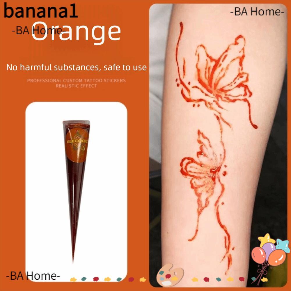BANA Henna Paste Cone, Black Brown Temporary Henna Tattoo Cream, Henna ...