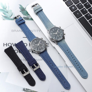 Retro Vintage Denim Nylon Vải Dây Đeo Đồng Hồ 22 Mm 24 Mm Vải Đồng Hồ Đa Năng Cho Nữ Cổ Tay Dây Đeo Đồng Hồ Khóa Vàng