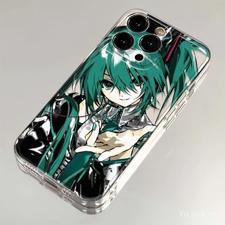 Ốp điện thoại trong suốt hai chiều Hatsune Miku Fashion Girl Style Thích hợp cho iPhone 17promax 16 15promax 14pro 13 xr 17air 16plus 15pro 14promax Vỏ chống sốc chống mồ hôi