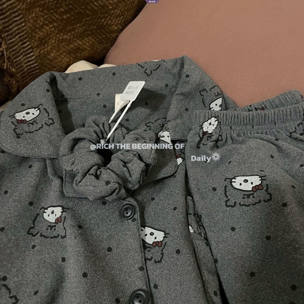 Bộ Đồ Ngủ Nữ Mùa Đông Velvet Ấm Áp, Phù Hợp Mặc Ở Nhà