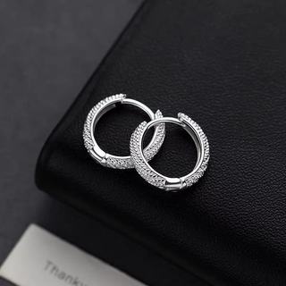 Vòng hoa bông tai bạc S925 xoắn đơn giản - Trang sức thời trang cho nữ