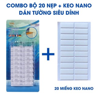 Set 20 nẹp dây điện dán tường, cố định dây điện - siêu dính, tiện dụng