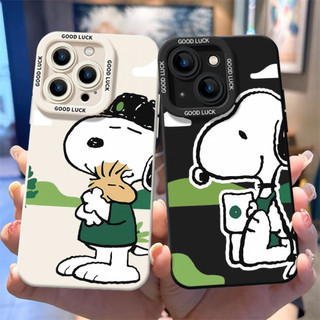Ốp điện thoại sơn Snoopy dễ thương thời trang cho iPhone16 / 15 / 14 / 13 / MINI / 12 / 11 / Pro MAX / X / XS / XR / 7 / 8 / 6 Vỏ bảo vệ toàn diện bằng silicon lỏng chống sốc và chống rơi