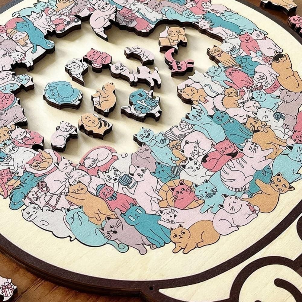 [Vận chuyển nhanh] SIMPLEAID Câu đố ghép hình bằng gỗ Morandi Macaron 135 mảnh có khung