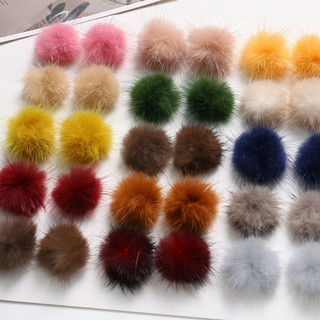 Kẹp tóc cao su bông màu sắc đa dạng, chất liệu chồn và dây xích, DIY handmade cho mùa đông
