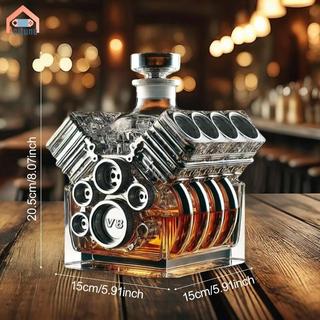 Xe V8 Hình Động Cơ Whisky Chai Rượu Bình Đựng Đồ Ăn Độc Đáo Nhà Hàng Trong Suốt Bình Cho Rượu Bourbon Brandy