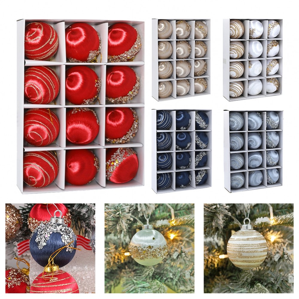 Quả bóng Giáng sinh Nhiều công dụng Gói 12 đồ trang trí dây lụa cho cây thông Noel