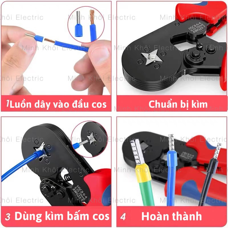 Kìm bấm cos vuông HSC4,kìm bấm cốt lục giác,kìm uốn dây điện,kềm bấm cos pin,kìềm bấm cos kim,kìm cos,kềm cos,kiềm cos