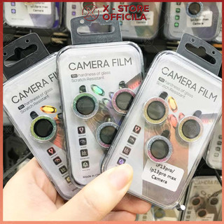 Dán camera điện thoại lấp lánh, khung bảo vệ lens kim tuyến, ốp kính đính đá chống xước, siêu trong - MDCIPKT