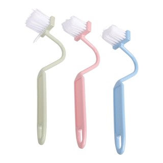 QUIM Sáng Tạo Bàn Chải Vệ Sinh Hình Chữ S 3 Màu Nhựa Dụng Cụ Vệ Sinh Phòng Tắm Cho Các Góc Chặt