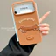 Ốp điện thoại hình chú chó con thêu sang trọng màu nâu cổ điển dễ thương cho iPhone17 Pro Max 16 15 14 13 12 Pro Max bảo vệ camera chống sốc chống rơi mặt sau cứng