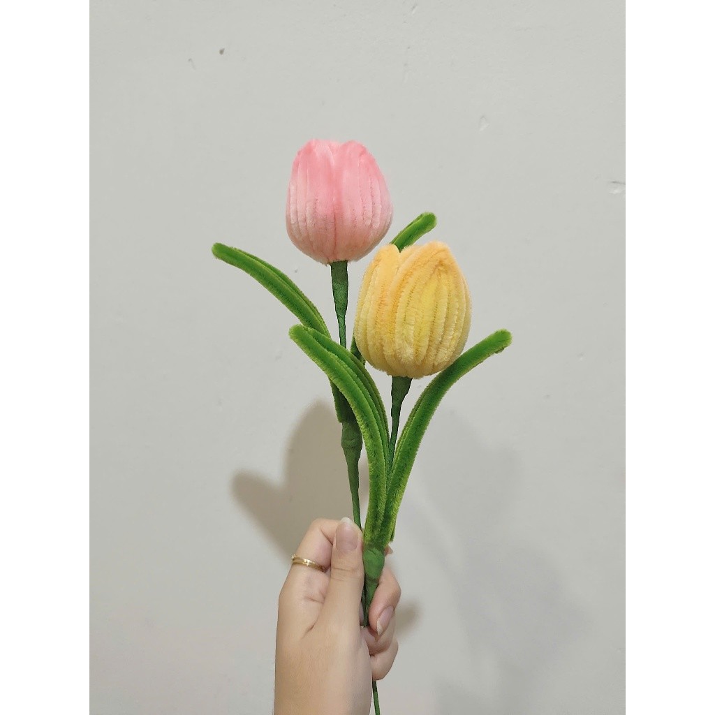 [HỎA TỐC HCM] Cành Hoa Tulip Bằng Kẽm Nhung Làm Sẵn, Hoa Handmade Trang Trí, Làm Hoa Bó ANGIHOME