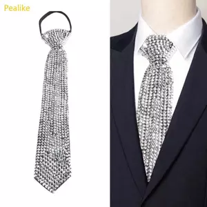 Pealike Shimmering Neck Tie Hộp đêm Đảng Dressup Neckwear Đồng phục Vòng cổ Dây buộc