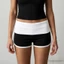 MAPLEPOET-Quần short Mini mùa hè dành cho nữ Màu tương phản gấp qua eo Quần short thông thường