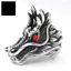 Một thế giới| Punk Nam Cubic Zirconia Kẻ Sọc Khắc Đầu Rồng Nhẫn Trang Sức Dự Tiệc
