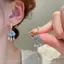 TMOY 1 Đôi Bông Tai Đám Mây Dễ Thương Pha Lê Xanh Mưa Mây Thả Bông Tai Thẩm Mỹ Kawaii Zircon Tai Bule Bông Tai Năm Mới Trang Sức Quà Tặng TMOY