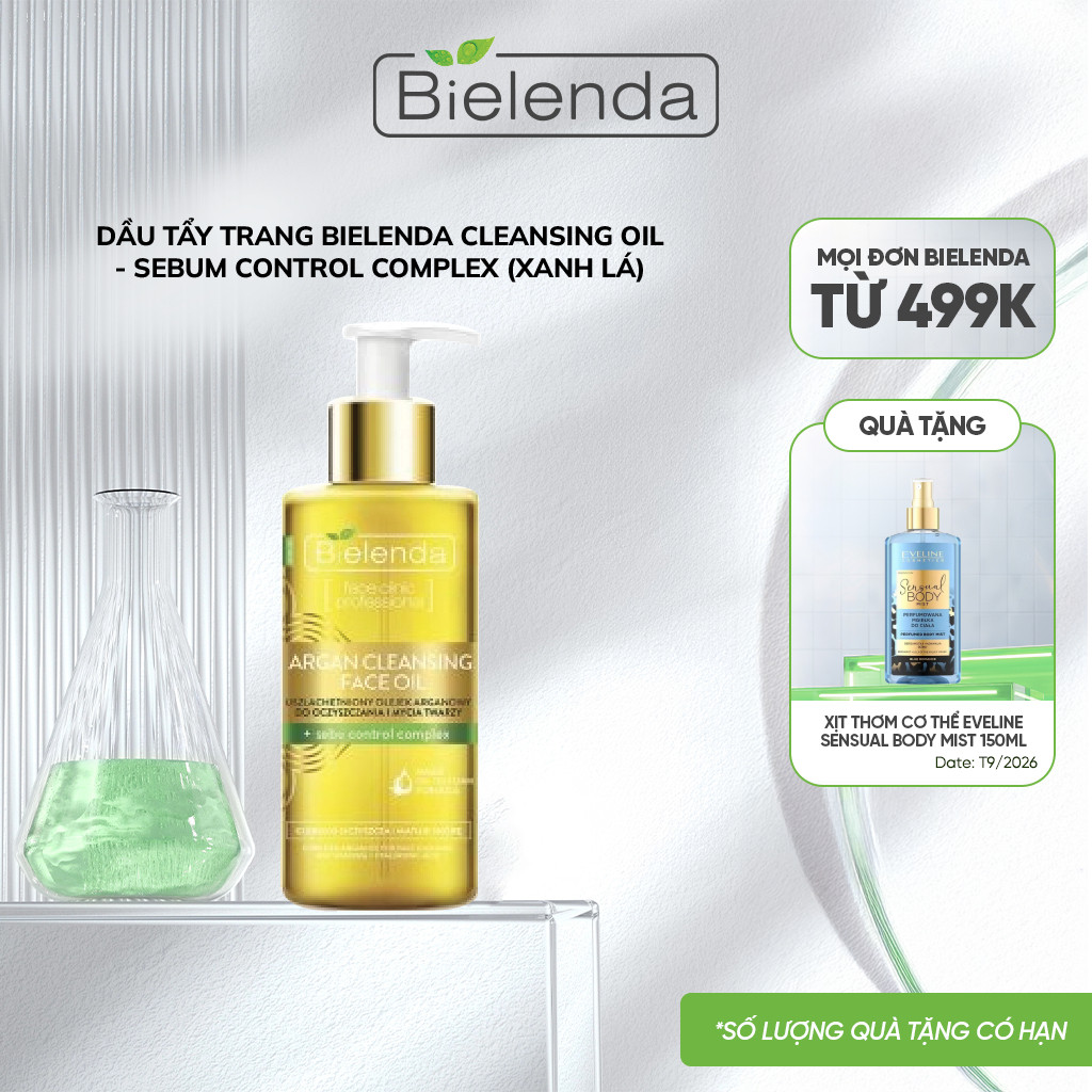 Dầu tẩy trang Bielenda Cleansing Oil Sebum Control làm sạch sâu, dễ nhũ hóa cho da dầu mụn 140ml