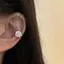 AqToCna 1 Đôi Bông Tai Hợp Thời Trang Trang Sức Bạc Tròn Zircon Bông Tai Nữ Ngăn Ngừa Dị Ứng Dự Tiệc Phụ Kiện Quà Tặng AqToCna